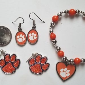 Clemson Tigers Bracelet and Earrings